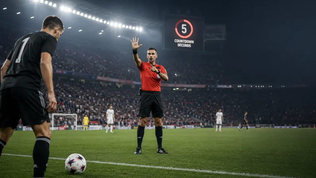 World Cup 2026 time wasting rules with five-second countdown for goal kicks and throw-ins